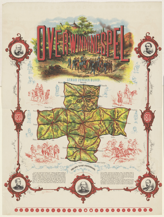 Ein farbenfrohes und detailliertes Stadtplan-Poster von Overwiningspel, Deutschland, mit lächelnden Menschen, Bäumen und klar beschrifteten Sehenswürdigkeiten.