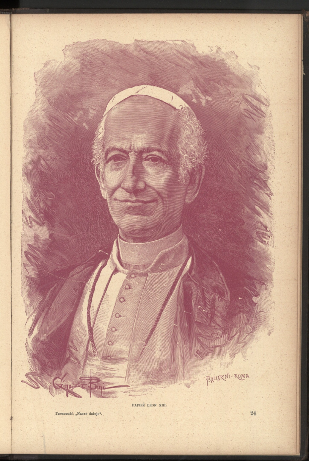 Ein Porträt von Papst Johannes Paul II. mit einem friedlichen Gesichtsausdruck, der eine weiße Soutane und eine weiße Barette trägt, vor einem weißen Hintergrund.