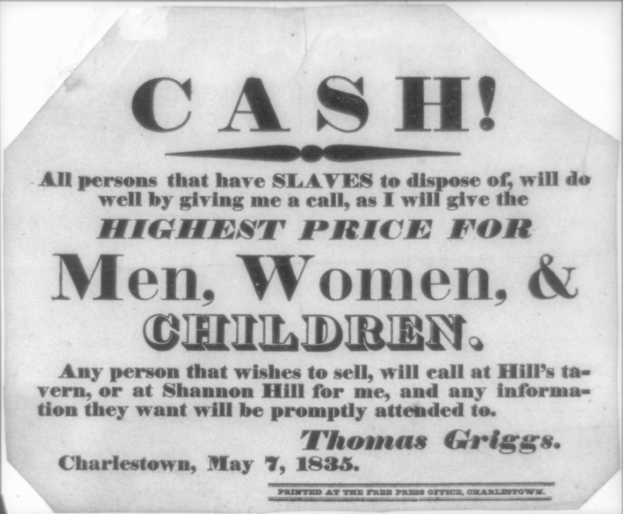 Ein Schwarz-Weiß-Plakat mit den höchsten Preisen für Männer, Frauen und Kinder aus dem Jahr 1835.