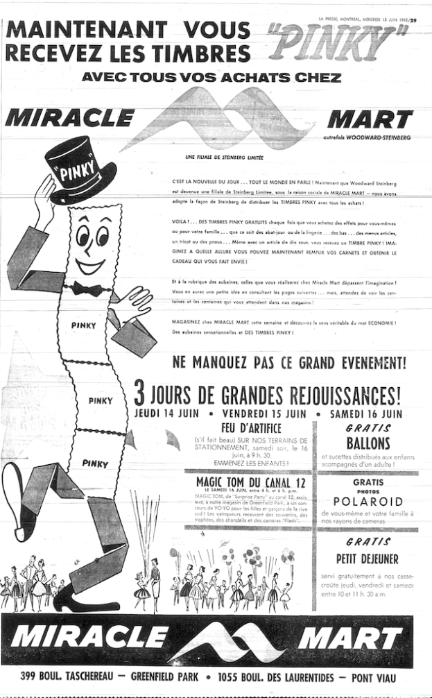 Promotionstafel mit verschiedenen Texten und Bildern